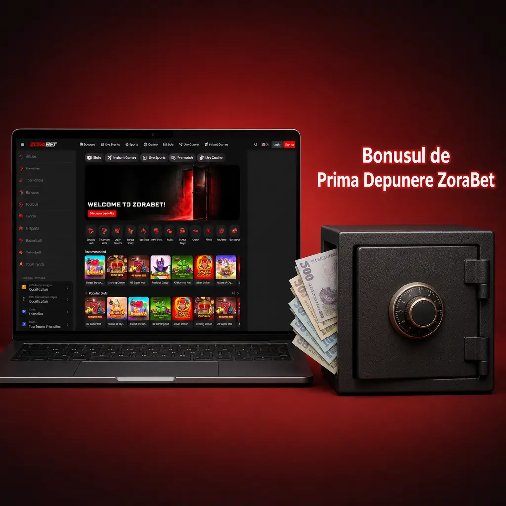 Bonus de prima depunere ZoraBet: până la 500%, 3000 EUR, pentru sloturi, jocuri instant, casino live și pariuri sportive.