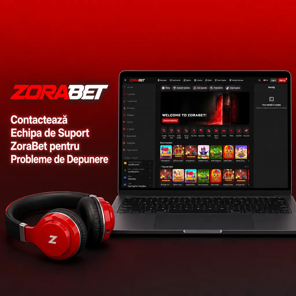 Contactează echipa de suport ZoraBet prin chat live, formular de contact sau secțiunea FAQ pentru probleme de depunere