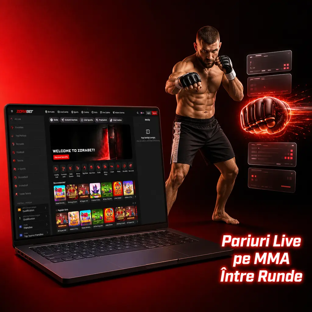 Pariuri live pe MMA la ZoraBet, cu cote actualizate între runde și statistici în timp real pentru fiecare meci.