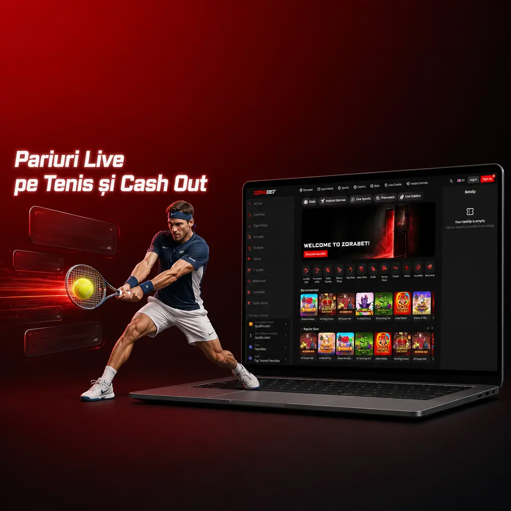 Pariuri live pe tenis cu cote în timp real și opțiune de cash out pe ZoraBet