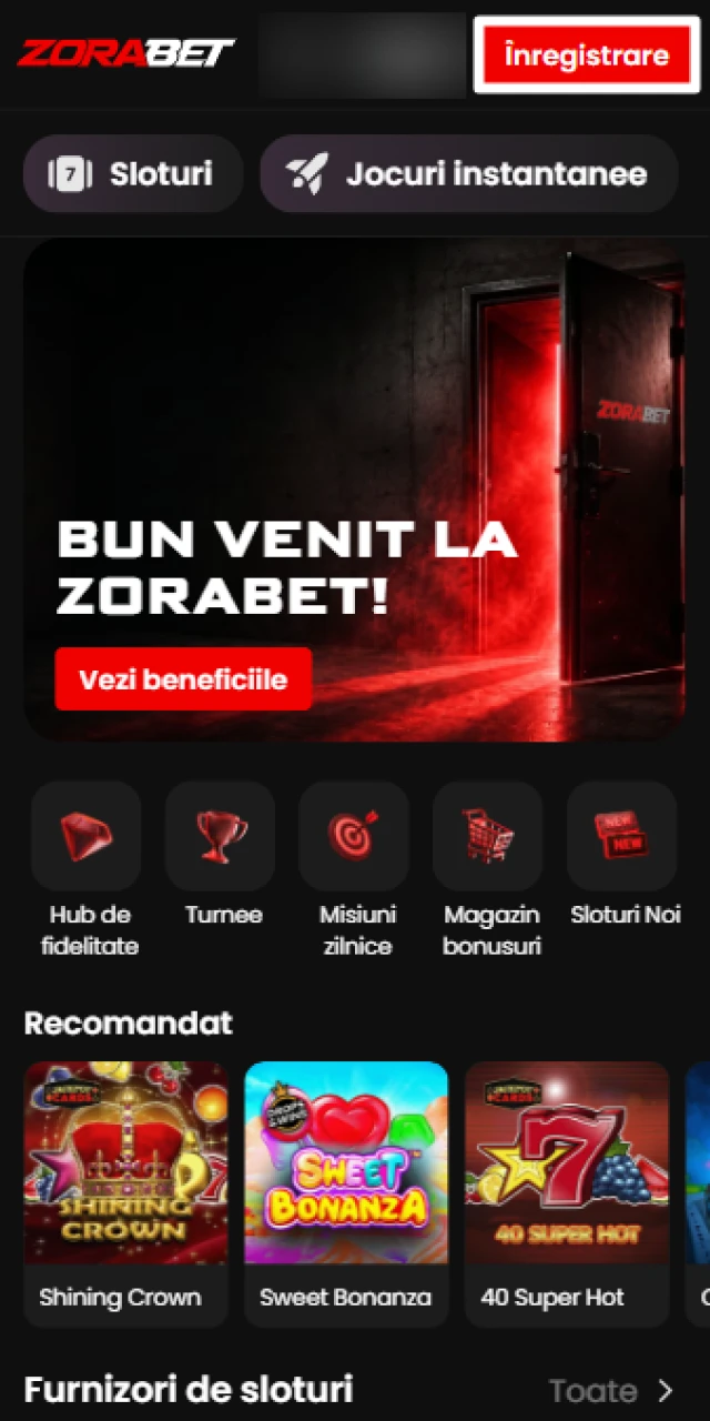Deschide un cont nou de jucător pe platforma ZoraBet România.