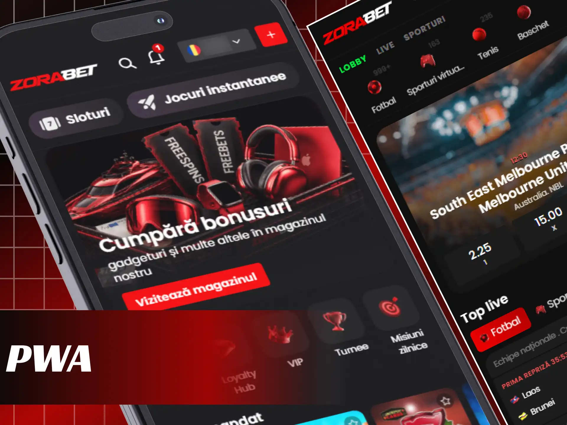 Utilizarea variantei Progressive Web App (PWA) pentru acces rapid la ZoraBet.